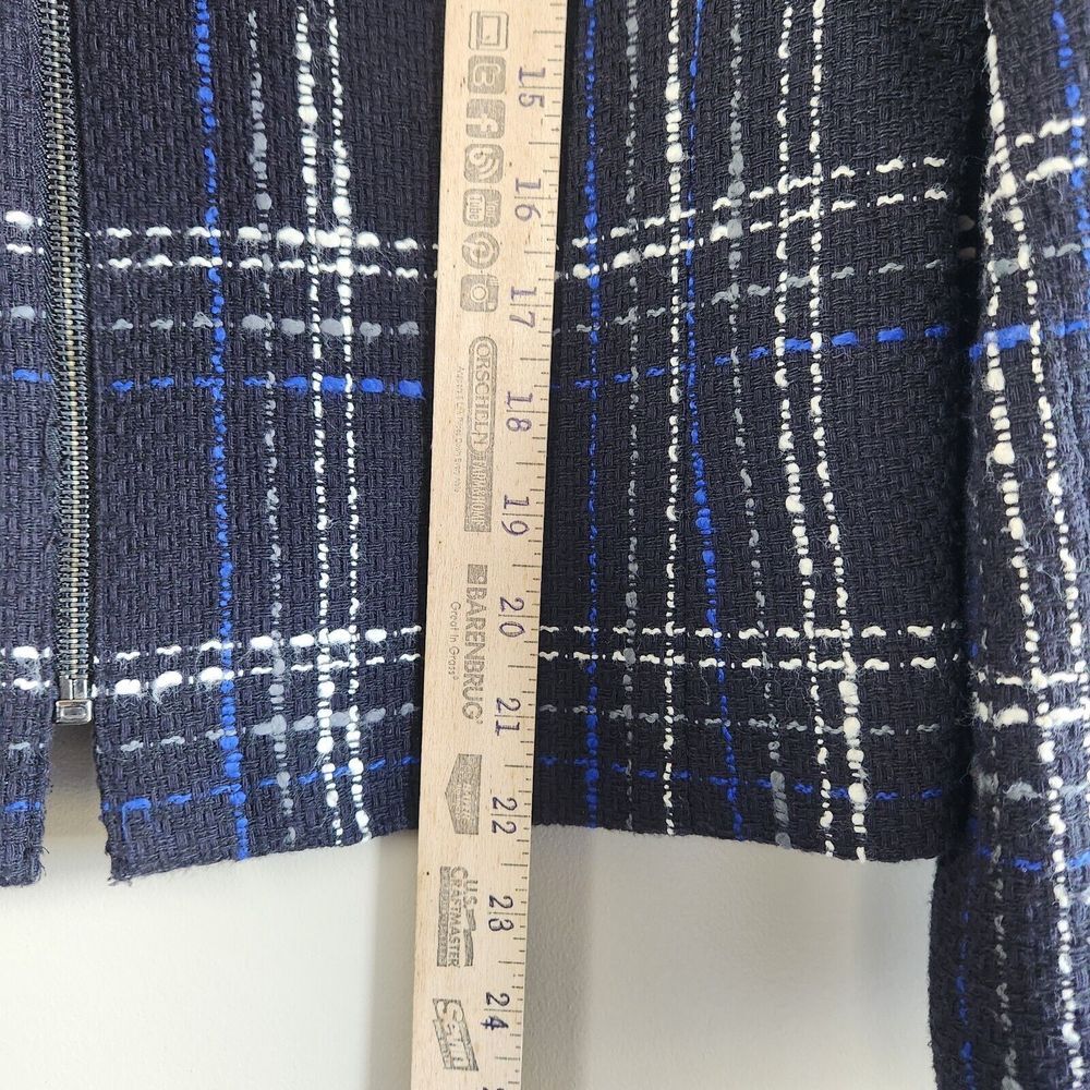 Nine & Company Womens Size 10 Casual Zippered Blazer Blue Plaid Lined Vintage - Picture 5 of 7
